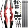 ZSHJGJR 60 inch Recurve Bow Blackhunter and Arrow Set for Adults American Hunting Longbow Archery Bow 20-60lbs Right/Left Handed for Archery Hunting Targeting (30lbs, Right Hand) view 1