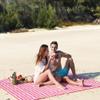 Outdoor Picnic Blanket, XL Foldable Waterproof Sand Beach Mat , in Large 80x60in and Extra Large 80x80infor Beach Camping Hiking Travel Family Concerts Portable Beach Blankets (Classic Red Check) view 3