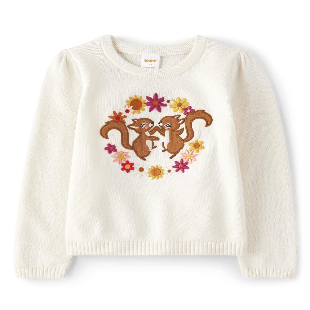 Gymboree,and Toddler Long Sleeve Sweaters,Squirrel Friends,10
