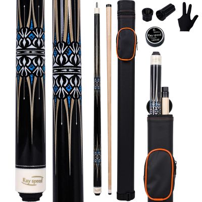 Ray speed Pool Cue Stick with Hard Case Hardwood Canadian Maple Professional Billiard Pool Stick 58" 2-Pieces 19/20oz Pool Stick Set