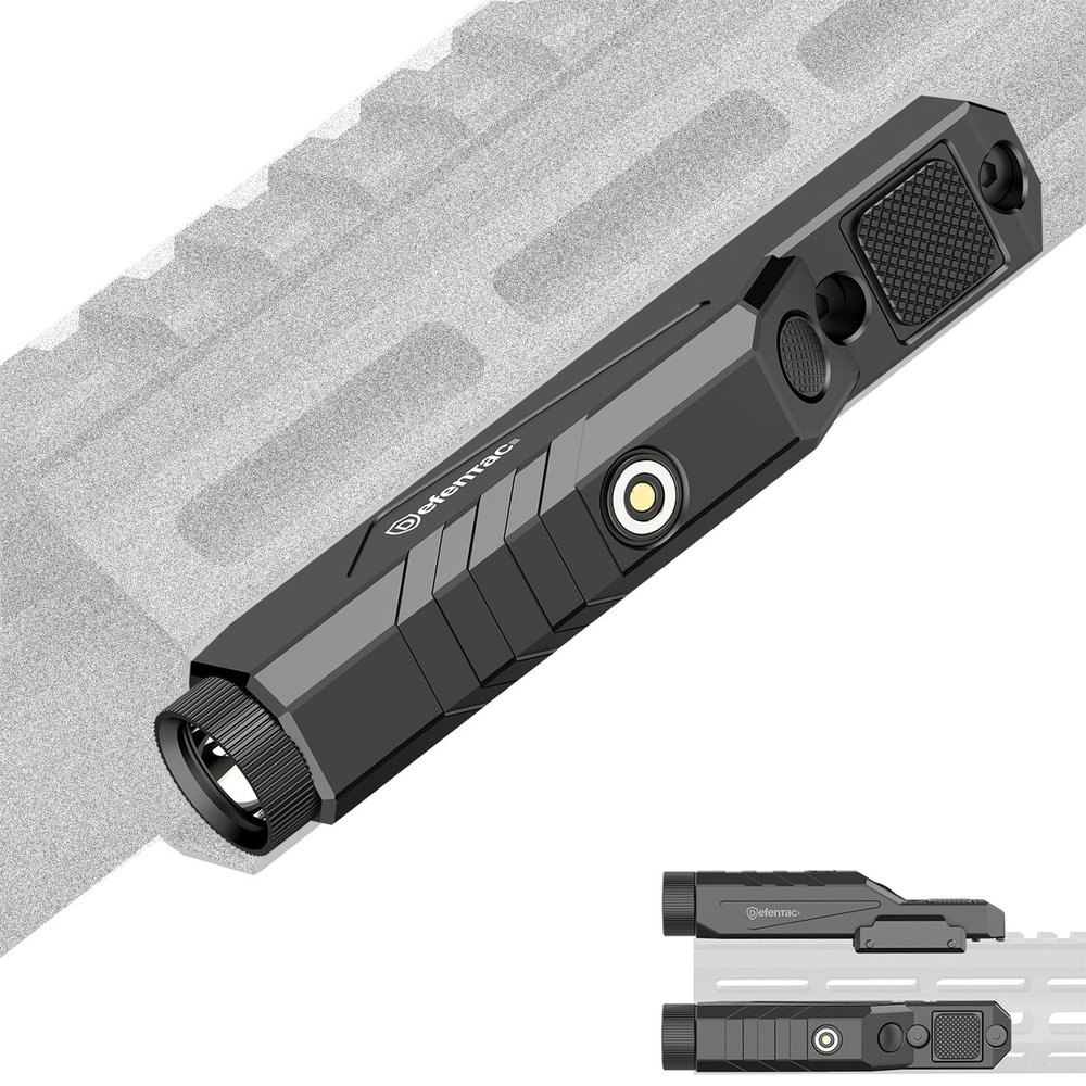 DEFENTAC 1600 Lumens Tactical Flashlight with Momentary and Strobe