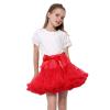 Girls Beach Dress Baby Girls Soft Fluffy Tutu Skirt Toddler Girl Mesh Tutu Bowknot Princess Skirt for (Red, 5-7 Years) view 4