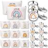 Sieral 40 Pcs Employee Appreciation Bulk Gifts for Women Valentines Rainbow Makeup Bags Inspirational Keychains Canvas Cosmetic Bags Thank You Gifts for Secretary Nurse Teacher view 1