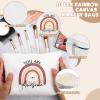 Sieral 40 Pcs Employee Appreciation Bulk Gifts for Women Valentines Rainbow Makeup Bags Inspirational Keychains Canvas Cosmetic Bags Thank You Gifts for Secretary Nurse Teacher view 3