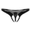 YONGHS Mens Latex PVC Faux Leather Short Pants Solid Backless Crotchless Boxer Shorts Hot Pants 2# Black XX-Large view 3