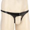 YONGHS Mens Latex PVC Faux Leather Short Pants Solid Backless Crotchless Boxer Shorts Hot Pants 2# Black XX-Large view 4