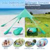 Goplus Beach Canopy, 20 x 20 FT Beach Shade with UPF50+ Sun Protection, Carrying Bag, Sand Shovel, Aluminum Pole, 6 Ground Stake, Portable Sun Shelter, Outdoor Beach Tent for Backyard Camping Picnic view 3