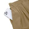 ebossy Women's Summer Drawstring Elastic Waist Cotton Linen Utility Beach Palazzo Pants Pockets (M, Khaki) view 4