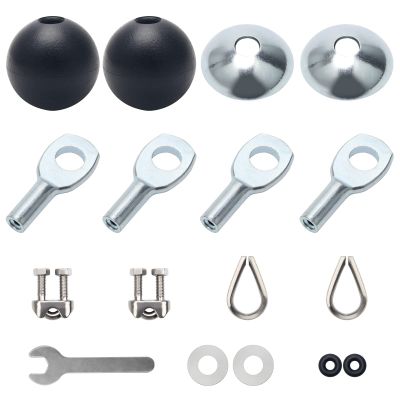 Anglekai 17Pcs Cable Attachments for Gym, Solid Rope Attachment for 5mm Fitness Pulley Machine Gym Equipment for Home Gym Cable Replacement Parts Rope (17)