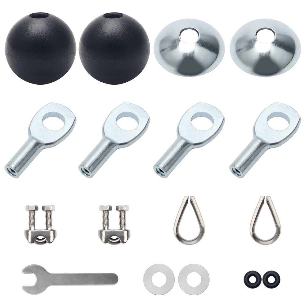 Anglekai 17Pcs Cable Attachments for Gym, Solid Rope Attachment for 5mm Fitness Pulley Machine Gym Equipment for Home Gym Cable Replacement Parts Rope (17)