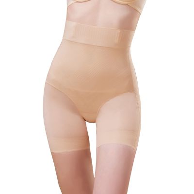 Women's High Rise Shapewear With Tummy Control Contouring Seamless Hip Raiser Thigh Belly Control Shorts (Apricot, M)