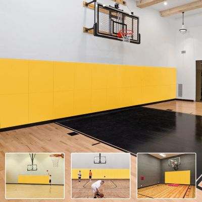 PROGOAL 1 Pack Wall Protection Pad,Sport Wall Padding Gym Basketball-Court Garage Protectors with 2 Thick Foam,Durable High-Cushioning Padding for Wall-Mounted Basketball Hoops(60" L x 20" W,Yellow)