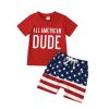 YINGISFITM 4th Fourth of July Baby Boy Girl Outfit Short Sleeve T Shirts Top America Flag Shorts Family Macthing Set (red stars stripes,2-3T Months) view 1