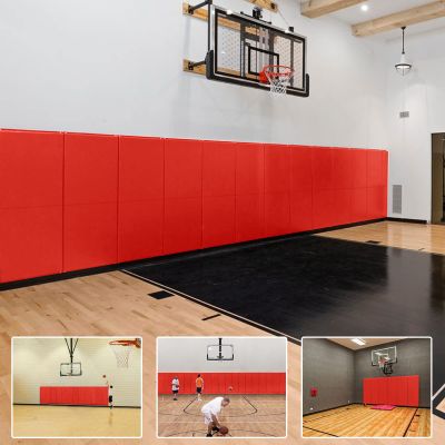 PROGOAL 1 Pack Wall Protection Pad,Sport Wall Padding Gym Basketball-Court Garage Protectors with 2 Thick Foam,Durable High-Cushioning Padding for Wall-Mounted Basketball Hoops(60" L x 20" W,Red)