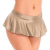 Jugaoge Womens Glossy Solid Color Miniskirts Low Rise Mini Micro Pleated Skirt Lingeries Clubwear Coffee A Medium view 4