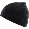 1 Pcs of Cable Knit Winter Warm Crochet Hat Braided Baggy Beret Cuff Fold Beanie Cap (Black) view 2