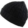 1 Pcs of Cable Knit Winter Warm Crochet Hat Braided Baggy Beret Cuff Fold Beanie Cap (Black) view 3