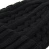 1 Pcs of Cable Knit Winter Warm Crochet Hat Braided Baggy Beret Cuff Fold Beanie Cap (Black) view 4