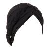 Women Twisted Braid Turban Hats Stretch Not Slip Head Scarf Wrap Cap Cancer Chemo Muslim African Hat (Black, One Size) view 1