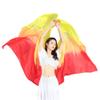 TMZAQH Women Real Silk Belly Dance Veils Silk Belly Dancing Silk Veil 3 Yards Hand Scarves Fire Flame Colors (Yellow Orange Red) view 1