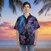 Neon Baseball Hawaiian Shirt for Men - Baseball Team Cruise Shirt, Button Down Shirt Short Sleeve (MP_Baseball_02) Size 5XL view 3