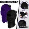 Newcotte 2 Pack Adult Distressed Balaclava Ski Mask Full Face Knitted Balaclava Windproof Cool Ski Mask for Cold Weather(Large,Black, Purple) view 3