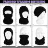 Newcotte 2 Pack Adult Distressed Balaclava Ski Mask Full Face Knitted Balaclava Windproof Cool Ski Mask for Cold Weather(Large,Black, Purple) view 4