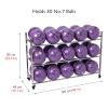 Bsetain Sports Ball Racks Upright Basketball Rack with Wheels, Double-Sided Ball Storage Display for Football Volleyball, Heavy Duty Stainless Steel Rolling Sports Cart (Size : 3-Tier) view 3