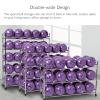 Bsetain Sports Ball Racks Upright Basketball Rack with Wheels, Double-Sided Ball Storage Display for Football Volleyball, Heavy Duty Stainless Steel Rolling Sports Cart (Size : 3-Tier) view 4