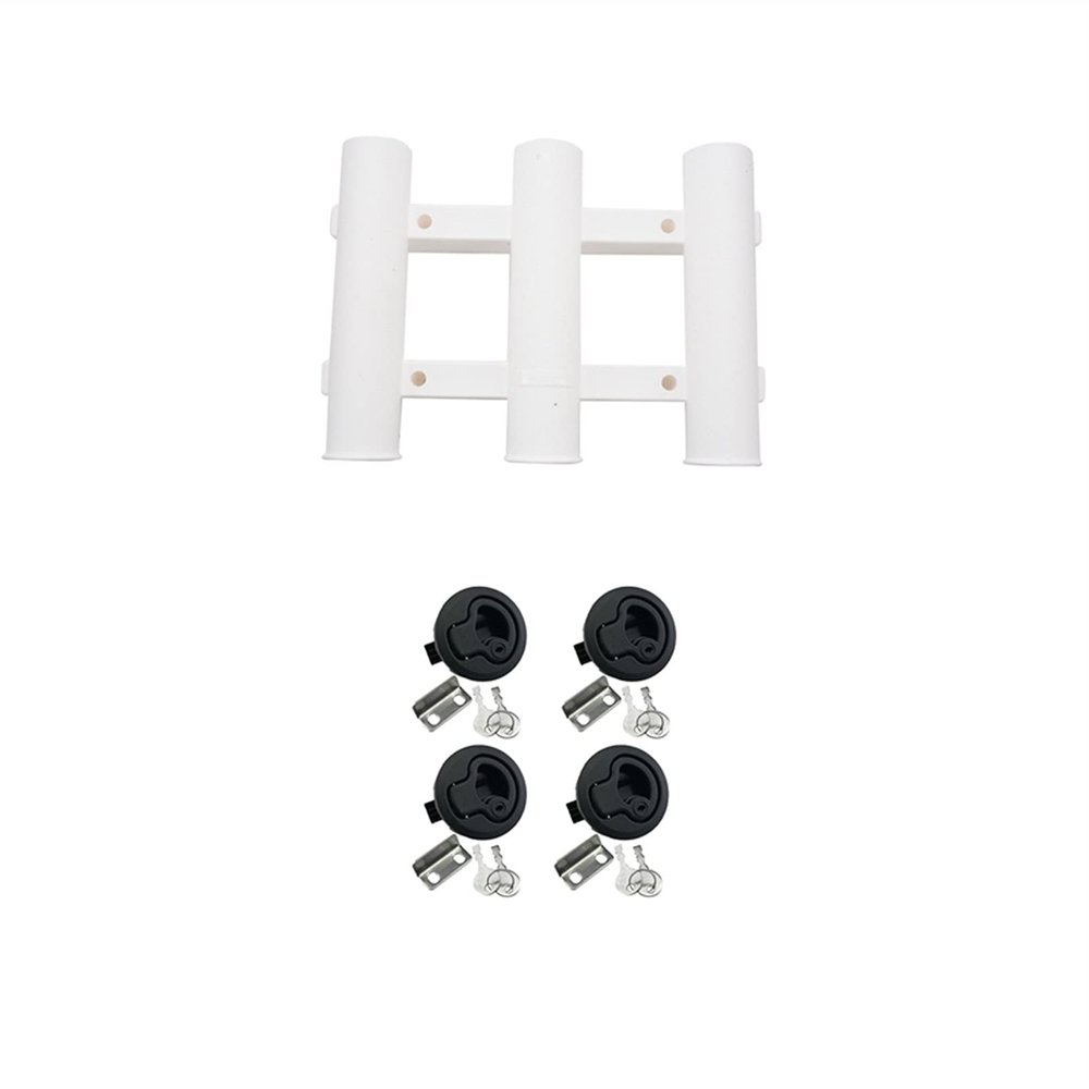 ZAPION Kayak Fishing Accessories Kayak Rod Holder Inflatable Boat Rod Holder 4 Pcs Pull Slam Latch Lift Slam Latch Hardware with Key Lock Kit for Kayaks Canoes Boats