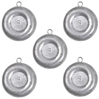 Fishing Coin Weight Disc Fishing Sinker Saltwater Surf Fishing Inline Trolling Catfishing Weight Sinker Fish Gear Tackle 1OZ 2OZ 3OZ 4OZ 5OZ 6OZ 8OZ (8oz - 5pcs)