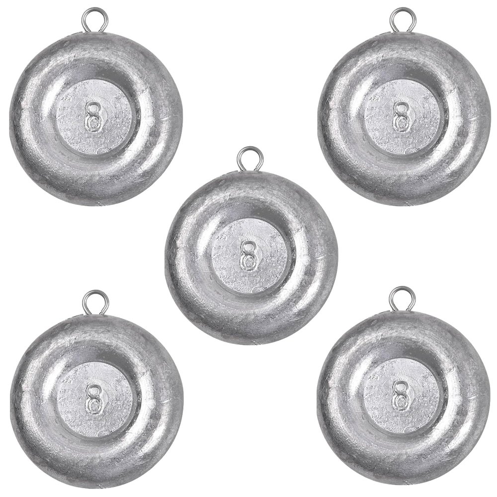 Fishing Coin Weight Disc Fishing Sinker Saltwater Surf Fishing Inline Trolling Catfishing Weight Sinker Fish Gear Tackle 1OZ 2OZ 3OZ 4OZ 5OZ 6OZ 8OZ (8oz - 5pcs)