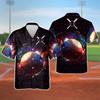 Galaxy Baseball Hawaiian Shirt for Men - Sport Lover Cruise Shirt, Button Down Shirt Short Sleeve (MP_Baseball_05) Size 3XL view 2