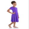 24seven Comfort Apparel Girls Short Sleeve Knee Length Skater Twirl Summer Dress - Pull On Closure Girls Floral Flared Skirt for Party - Machine Washable, Lilac (X-Large) view 2
