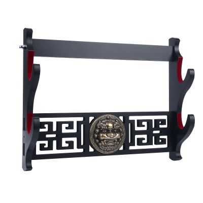 GUIIYLGG Sword Holder Katana Wall Mount - 2-Tier Kirin Velvet Padded Katana Holder Samurai Sword Display Rack Wand Lightsabe Wakizashi Sword Stand Display Hanger