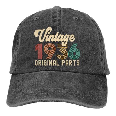 90th Birthday Decorations for Women Men, Vintage 1936 Hat Original Parts, Funny Adjustable Cotton Printed 90 Years Old Baseball Cap, Mothers Day Retirement Gift for Mom Wife Huaband Grandma Grandpa