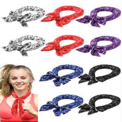 Janmercy 10 Pcs Tie Dye Cooling Neck Wraps Cooling Scarf Ice Bandanas Summer for Men Women Camping Running Outdoor Sports (Stylish Style)