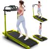 ANCHEER Walking Pad Treadmill with 12% Incline&Adjustable Height, 4 in 1 Under Desk Treadmills with Desk Workstation, Foldable Treadmill for Home 300lb,3 Type Control (Yellow) view 1