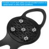 PATIKIL 8.5" Non-Slip Gripper Spikes Claw, 4 Pairs Universal Ice Cleats Shoe Spikes with 5 Tooth Steel Nails for Skiing Walking Shoes, Black view 4