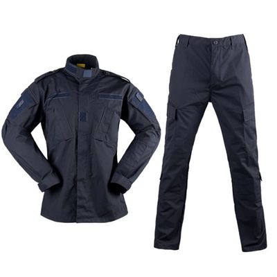 Outdoor Sports Airsoft Hunting Shooting Battle Uniform Combat BDU Clothing Tactical Camouflage Set - Dark Blue - M