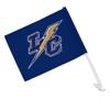 Lehman College Primary Logo Car Truck Flag with Window Clip On Pole Holder - Right Passenger Side view 1