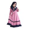 Abaya for Girl Kids Hijab Scarf Muslim Dress Two-piece Ramadan Prayer Clothes Islamic Arabic Kaftan Khimar Robe, Hot Pink, 12-18 Months view 4