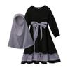 Abaya for Girls, Ramadan Clothes for Kids, Prayer Modest Dress Middle East Arabian Burka Hijab Khimar Islamic Long Modern Islamic Caftan Arabic Kimono Niqab Ihram Jilbabs Robe Black 9-10 Years view 1