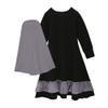 Abaya for Girls, Ramadan Clothes for Kids, Prayer Modest Dress Middle East Arabian Burka Hijab Khimar Islamic Long Modern Islamic Caftan Arabic Kimono Niqab Ihram Jilbabs Robe Black 9-10 Years view 3