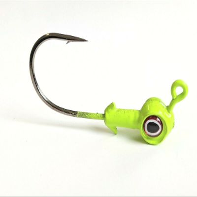 10 "Wide Eye Jig Head Trout Crappie Saltwater Lure Ultra Point Hook -Chartreuse 3/8oz