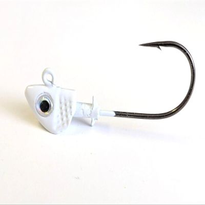 10 Painted Pro-Shad Jig Head Striper Bass Redfish Lure Ultra Point Hook- White 1/2oz