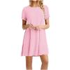Uillui 2023 Casual Summer Dresses Women's Cute Swing Loose Fit Solid T-Shirt Comfy Flowy Tunic Dress Floral Beach Sundresses view 1