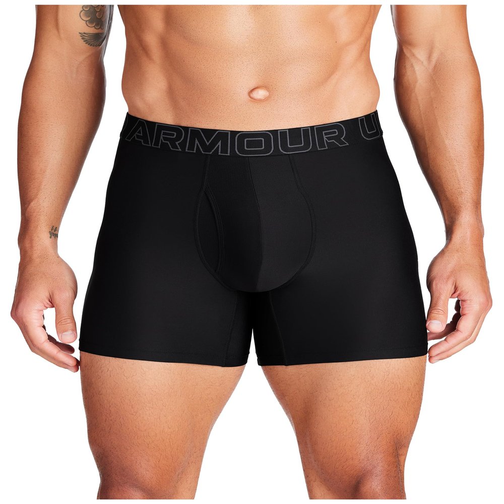 Under Armour Men's Performance Tech Boxerjock Brief Underwear, 6" Inseam, Ultra-Soft, 1-Pack, Black Solid, X-Small