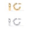 PAVOI Chunky Open Hoop Earrings, 14K Gold Plated, Two Tone Gold, Size 20 view 1