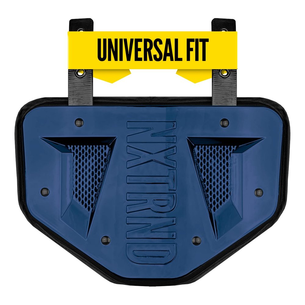 Nxtrnd Football Back Plate, Professional Football Backplates for Shoulder Pads, for Adult & Youth (Chrome Navy Blue, Youth)
